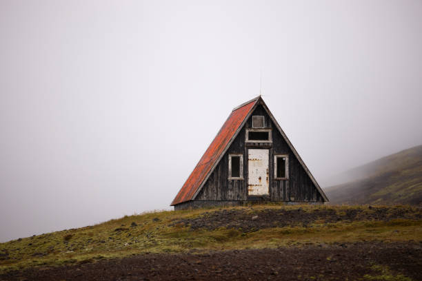 Old traditional turf houses in the southern Iceland