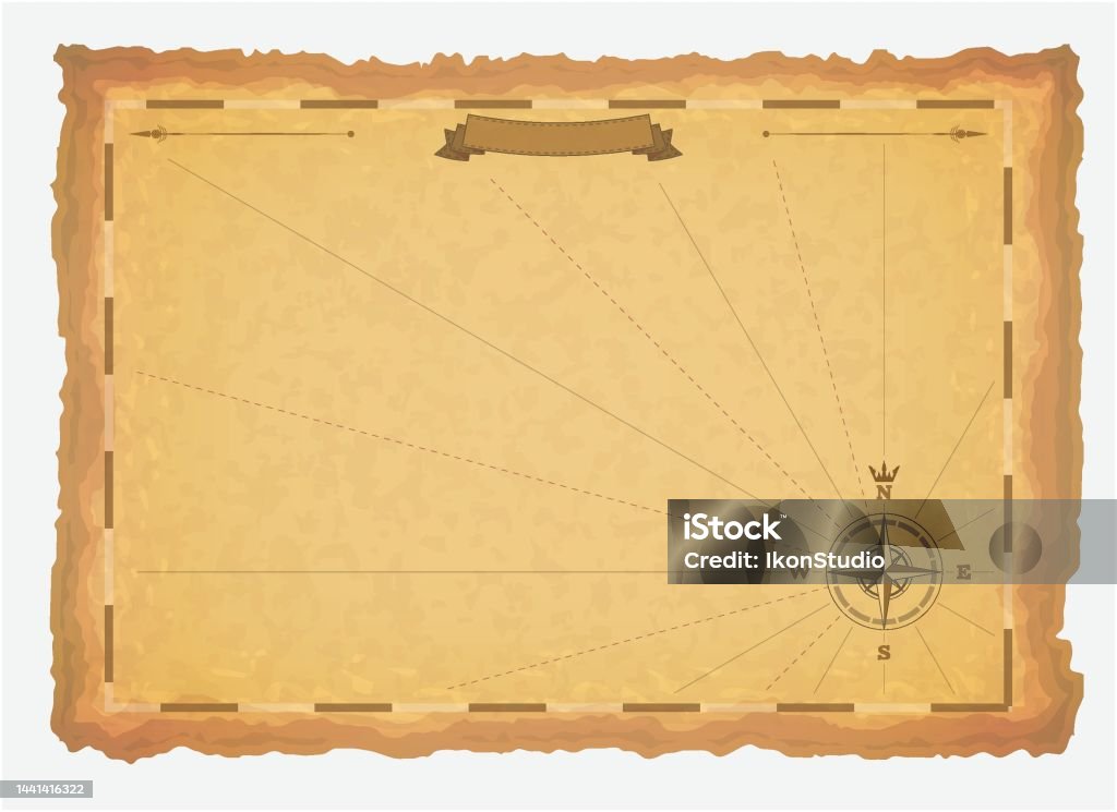 Fake Paper Map Ancient Paper Map Template Stock Illustration - Download Image Now ...