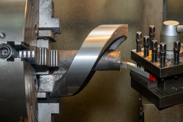 istock The lathe machine bore cutting the cast  iron parts by lathe tools. 1441417735