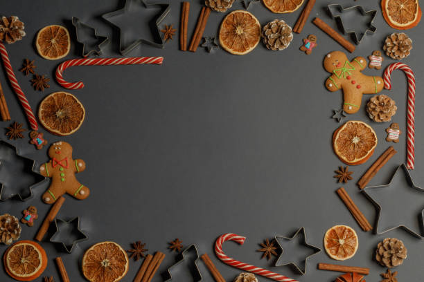 istock Christmas food border background. 1441418097