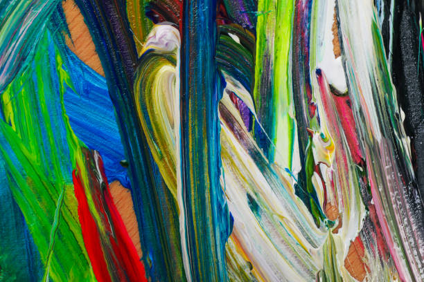 istock Abstract colorful acrylic paint as background, top view 1441420199