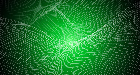 copy space with abstract background irregular grid, mesh pattern on green light,geometric and line,technology network and science concept in future and global international