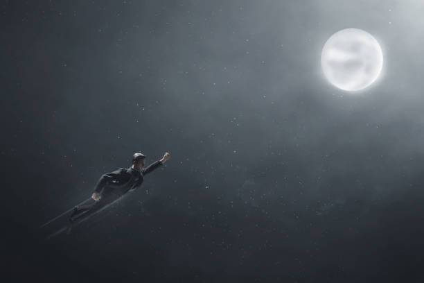 istock Business man fly 3d illustration 1441427610