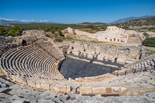 Antique Amphitheater in Xanthos Ancient City. Antalya, Turkey.