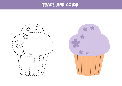 Theo Dõi Và Màu Sắc Cupcake Hoạt Hình Bảng Tính Cho Trẻ Em Hình minh họa  Sẵn có - Tải xuống Hình ảnh Ngay bây giờ - iStock