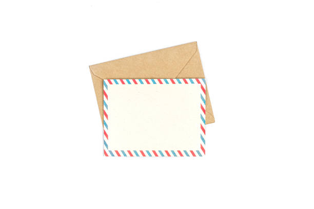 istock Craft paper envelope with blank letter isolated on white background. 1441438434