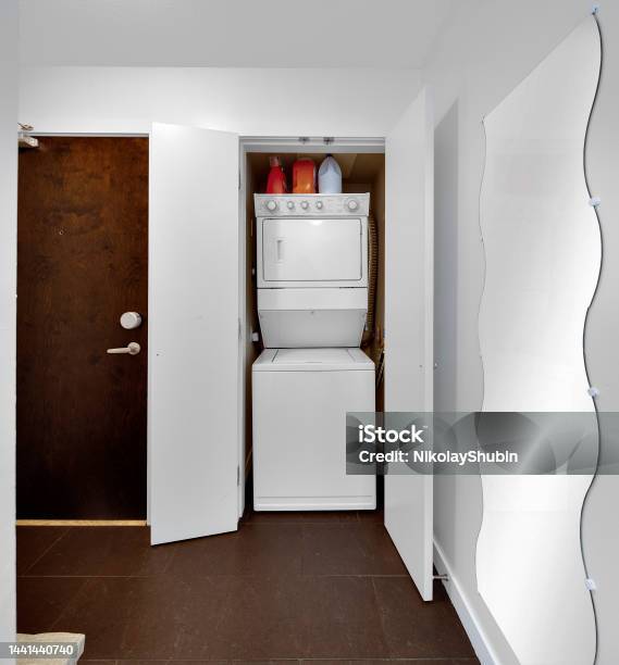 Refrigerator Fridge Mini Size Under The Table Counter With Wooden Desk  Beside It In Hotel Delux Room Stock Photo - Download Image Now - iStock