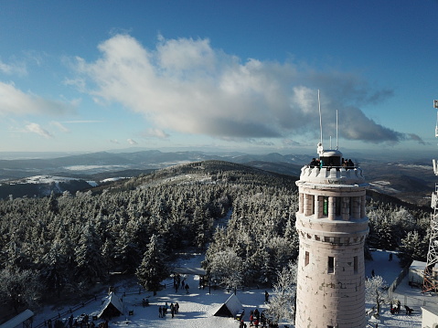Wielka Sowa - the highest peak of Góry Sowie, a mountain range of the Central Sudetes. On the top is located a Bismarck tower.