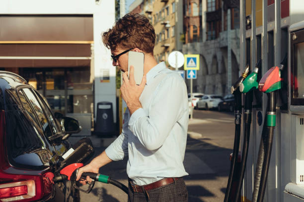istock Man at the gas station 1441451238