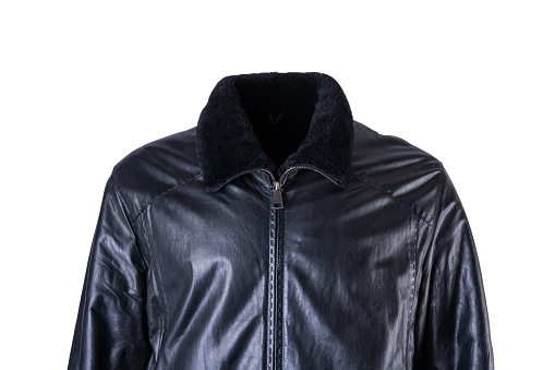 Leather jacket isolated on white background