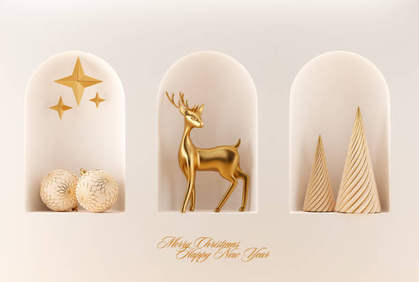 istock Merry Christmas and Happy New Year greeting card 1441461449