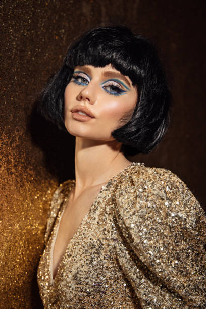 istock Beautiful woman with bright make-up 1441463479