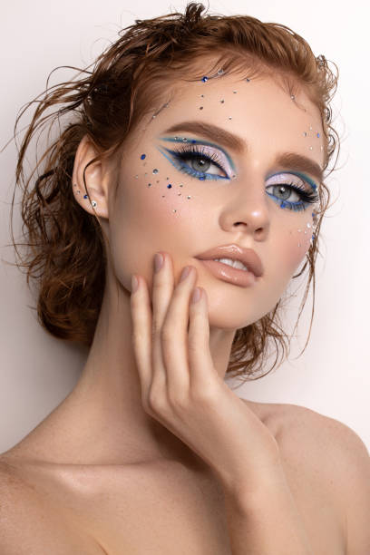 istock Beautiful woman with bright make-up 1441463647