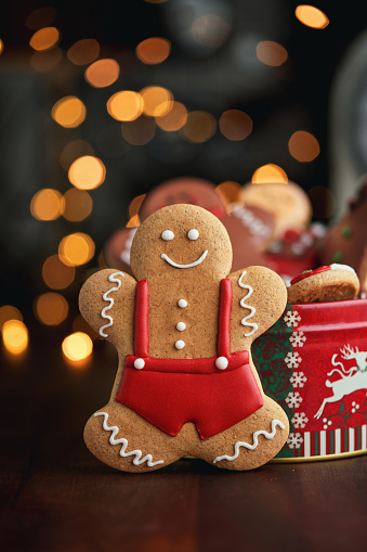 Gingerbread Christmas Cookies in Christmas Home Atmosphere