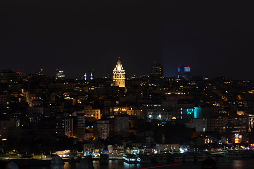 istanbul and galata tower at night