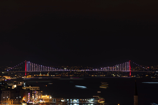 istanbul bosphorus bridge at night