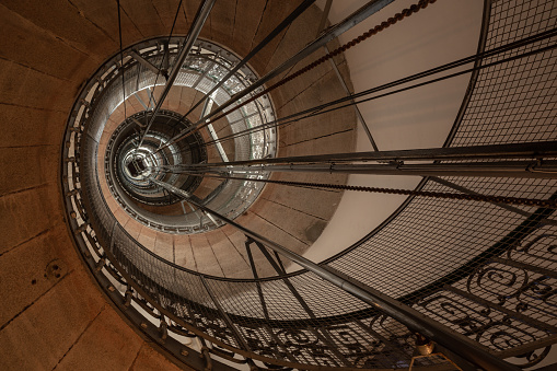 Ancient staircase inside the highest Portuguese Lighthouse \