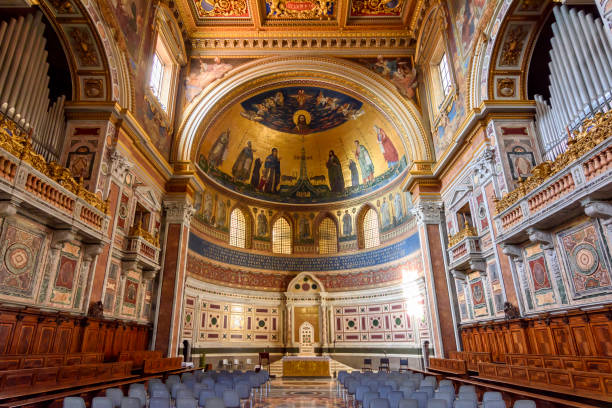 Rome, Italy - October 2022: Interiors of Lateran basilica in Rome stock photo