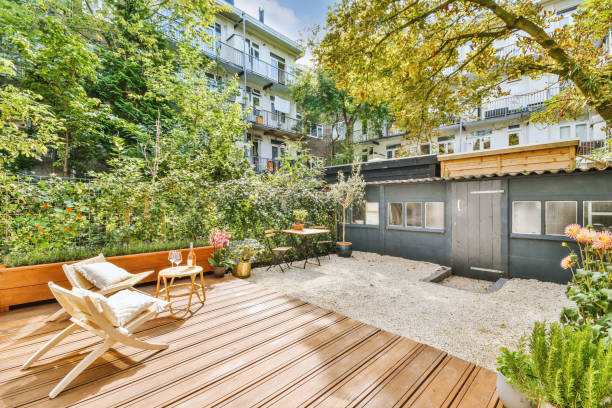 istock The backyard of a modern house 1441474491