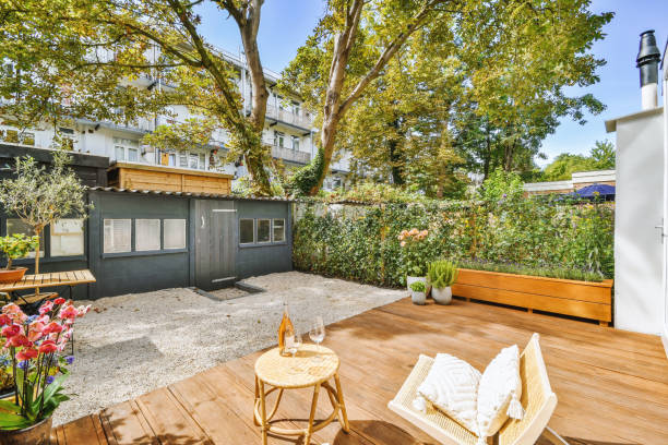istock The backyard of a modern house 1441474531