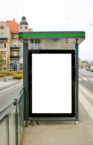 istock Outdoor advertising billboard at the tram stop. 1441477667