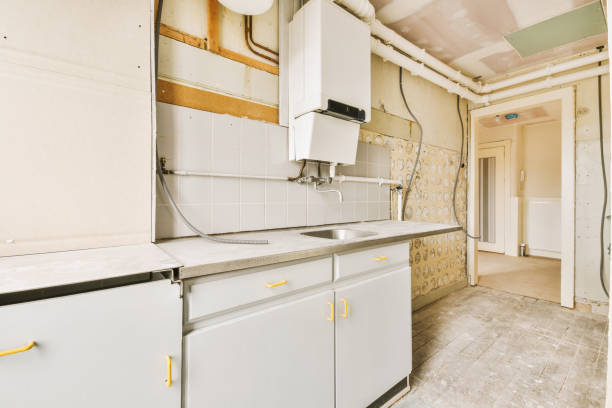 istock The interior of a small bright room with a small kitchen 1441477723