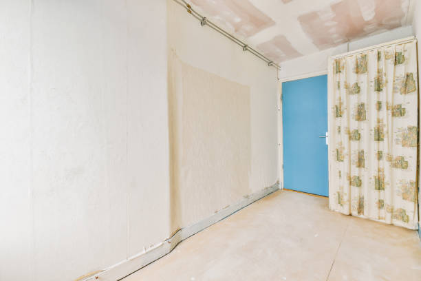 istock The interior of a spacious bright room in white tones 1441477742