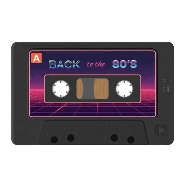 Vector illustration of Realistic vector audio cassette mix