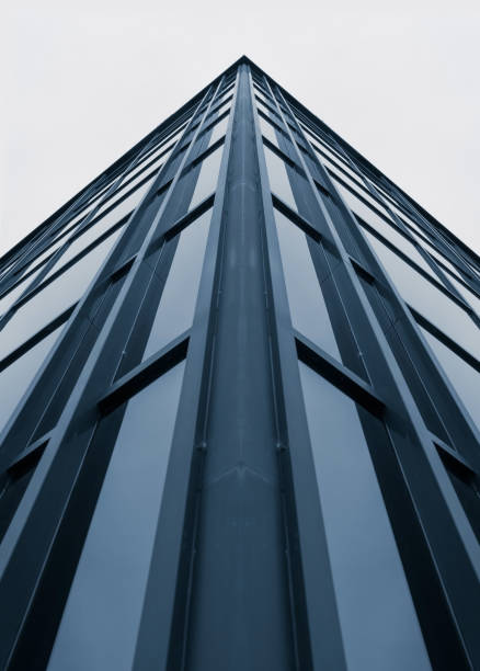 istock Modern office buildings, abstract architecture, white sky 1441481569