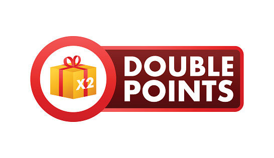 Flat icon with red double points for promotion design. Vector illustration design.