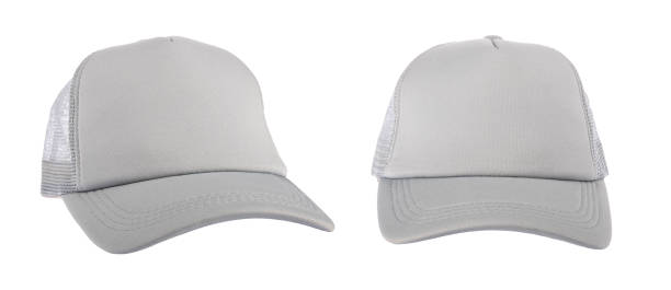 Grey baseball cap isolated without shadow  white background Grey baseball cap isolated without shadow  white background bonnet hat stock pictures, royalty-free photos & images