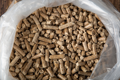 Fuel pellets for the furnace made of coniferous wood.