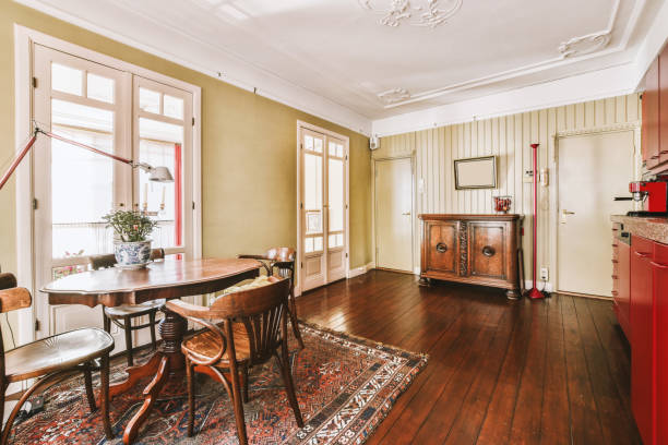 istock A dining area with a small table located on a carpet 1441486292