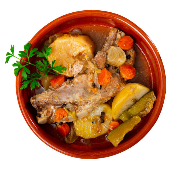 istock Ribs with vegetables prepared and served on plate 1441489393