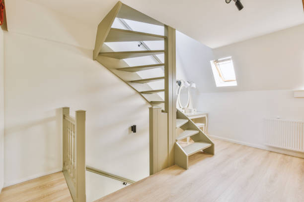 istock A wide spiral staircase leading to the upper floors 1441493765