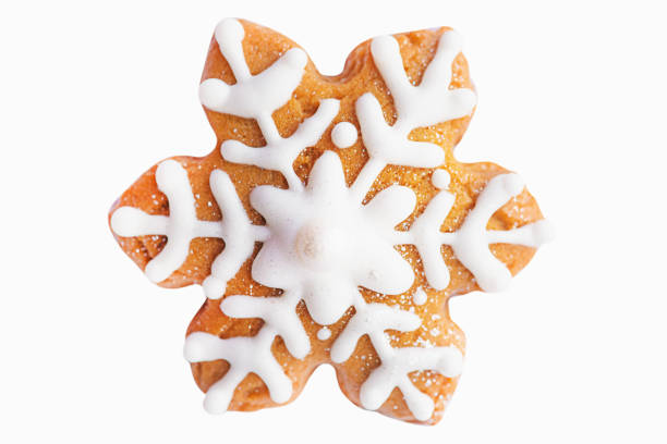 Christmas and New Year delicacy. Gingerbread snowflake.