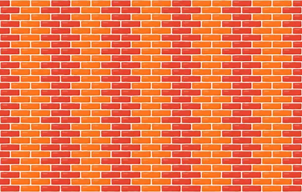 Vector illustration of Brick wall seamless pattern. Brown decorative brickwork repeating texture. Bricks masonry background. Vector wallpaper.