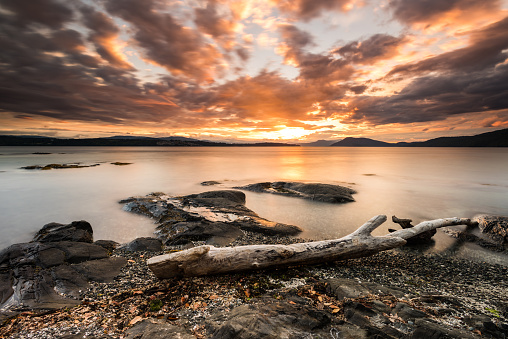 Sunset at Moses Point, North Saanich, Vancouver Island, BC Canada