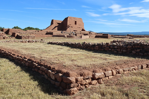 Pueblo ruins at Pecos National Monument in New Mexico