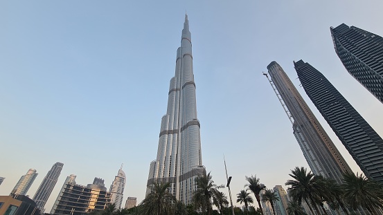 Dubai, United Arab Emirates – August 12, 2022: Burj Khalifa, the highest building in the world, in Dubai, UAE.