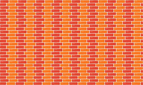 Vector illustration of Brick wall seamless pattern. Brown decorative brickwork repeating texture. Bricks masonry background. Vector wallpaper.