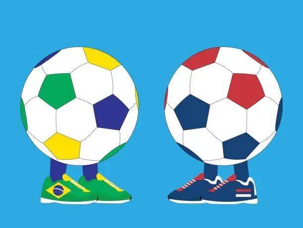 Vector illustration of Brazil vs Serbia