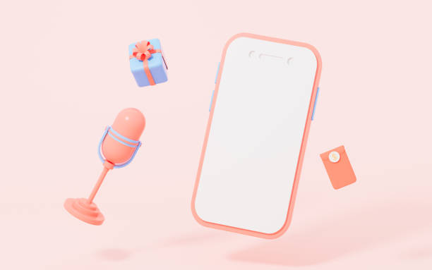 istock Live streaming with mobile phone on the pink background, 3d rendering. 1441522343