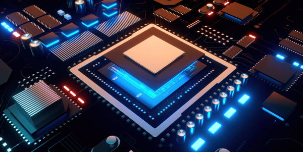 istock 3D rendering of cyberpunk AI. Circuit board. Technology background. Central Computer Processors CPU and GPU concept. Motherboard digital chip. Tech science background. 1441525828