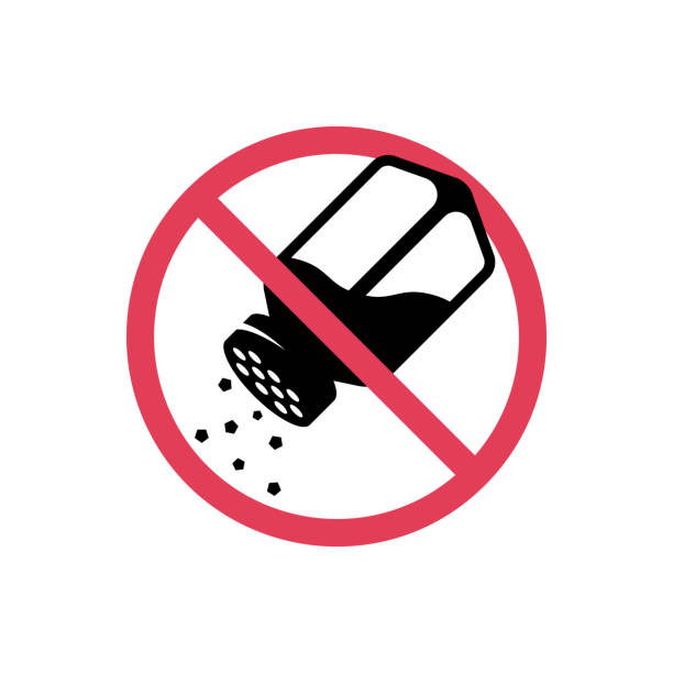 No Salt Red Sign Not Salt Round Prohibition Symbol Vector Flat Stock  Illustration - Download Image Now - iStock