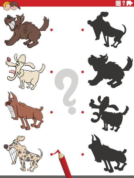 Educational Shadow Game With Comic Angry Dogs Stock Illustration - Download  Image Now - Activity, Anger, Animal - iStock