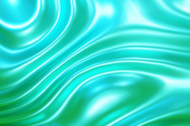 istock Mint green liquid molten metal abstract wavy background with reflects 1441533305