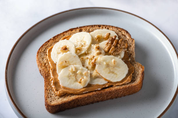 istock Healthy open sandwich with peanut butter 1441533696