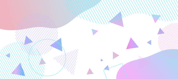 Pastel color geometric pattern background illustration digital illustration trigone stock illustrations