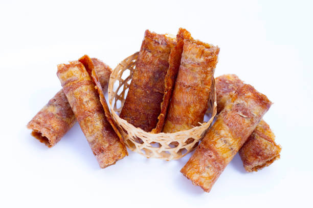 istock Sun dried banana roll snacks 1441544933